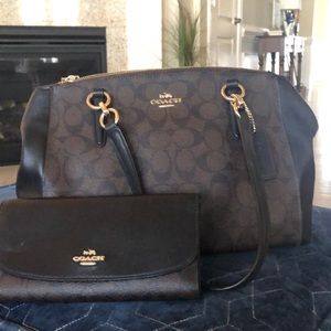 Coach handbag with matching wallet. Gently used.